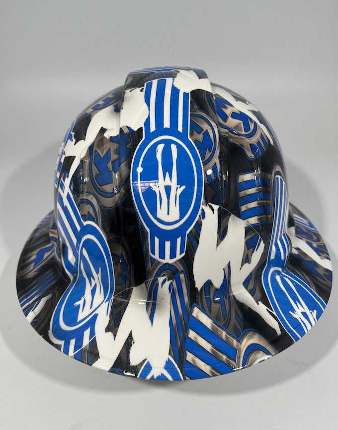 Full Brim Hard Hat Hydro Dipped KENWORTH Blue PANTY DROPPER
