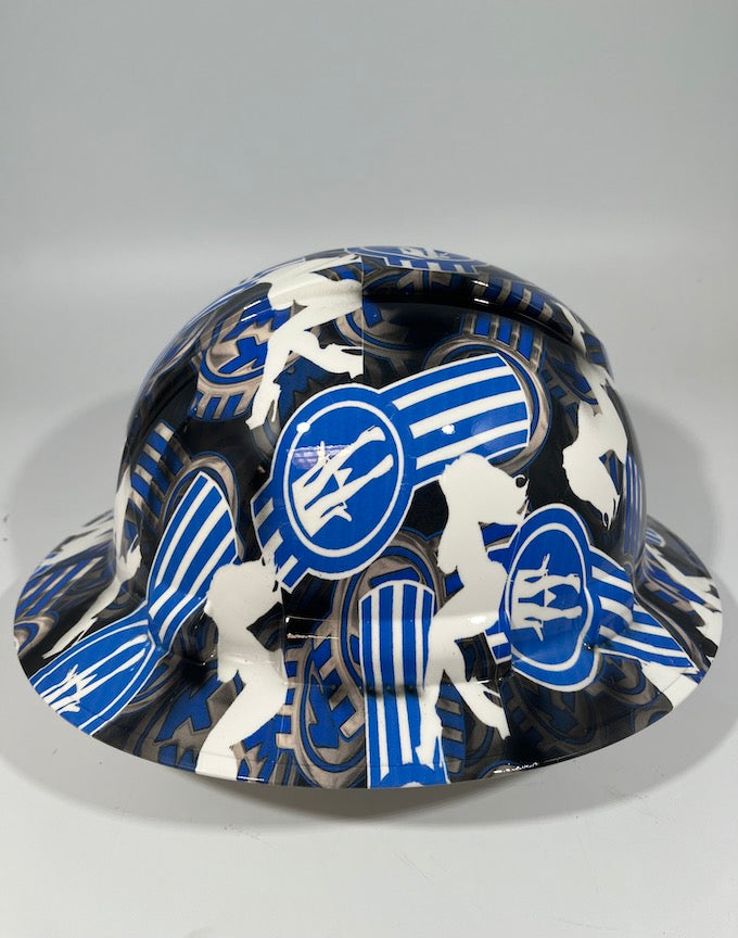 Full Brim Hard Hat Hydro Dipped KENWORTH Blue PANTY DROPPER