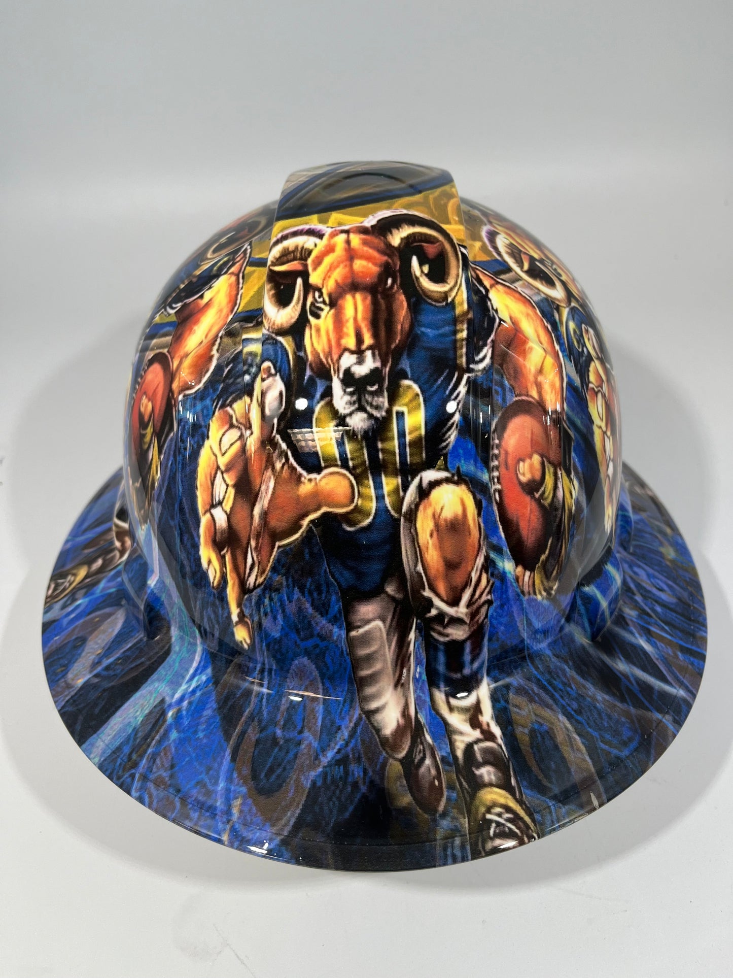 Full Brim Hard Hat Hydro Dipped LOS ANGELES RAMS