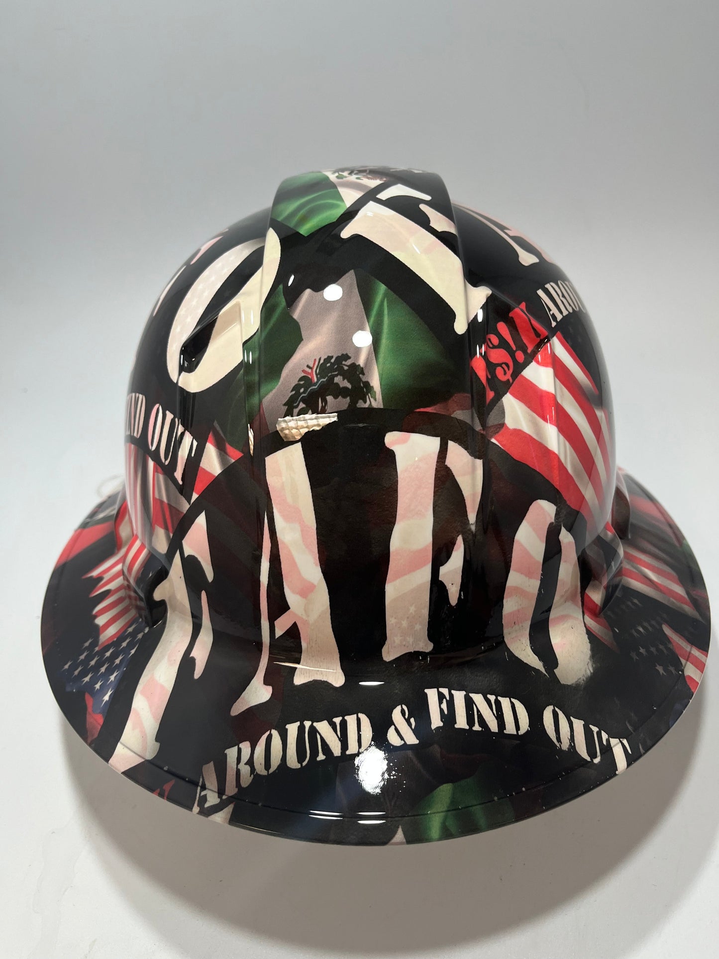 Full Brim Hard Hat Hydro Dipped MEXICAN PRIDE FAFO LMTD