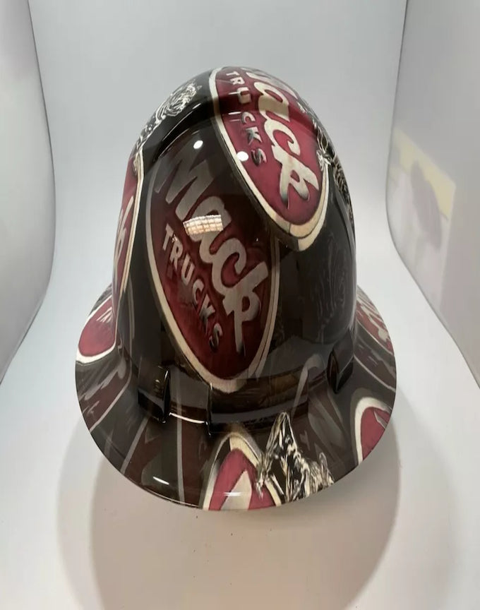 Full Brim Hard Hat Hydro Dipped Mack Truck