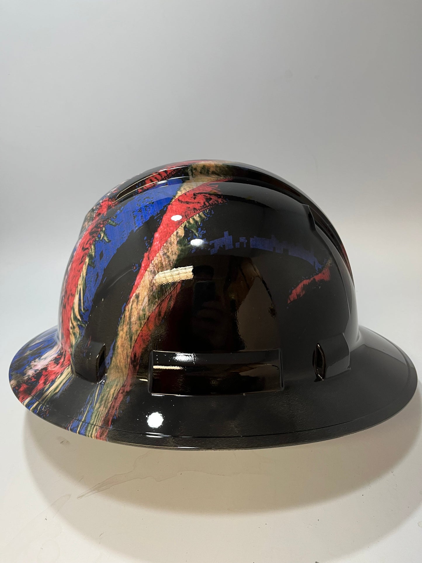 Full Brim Hard Hat Hydro Dipped New AGE GRUNGE USA FLAG