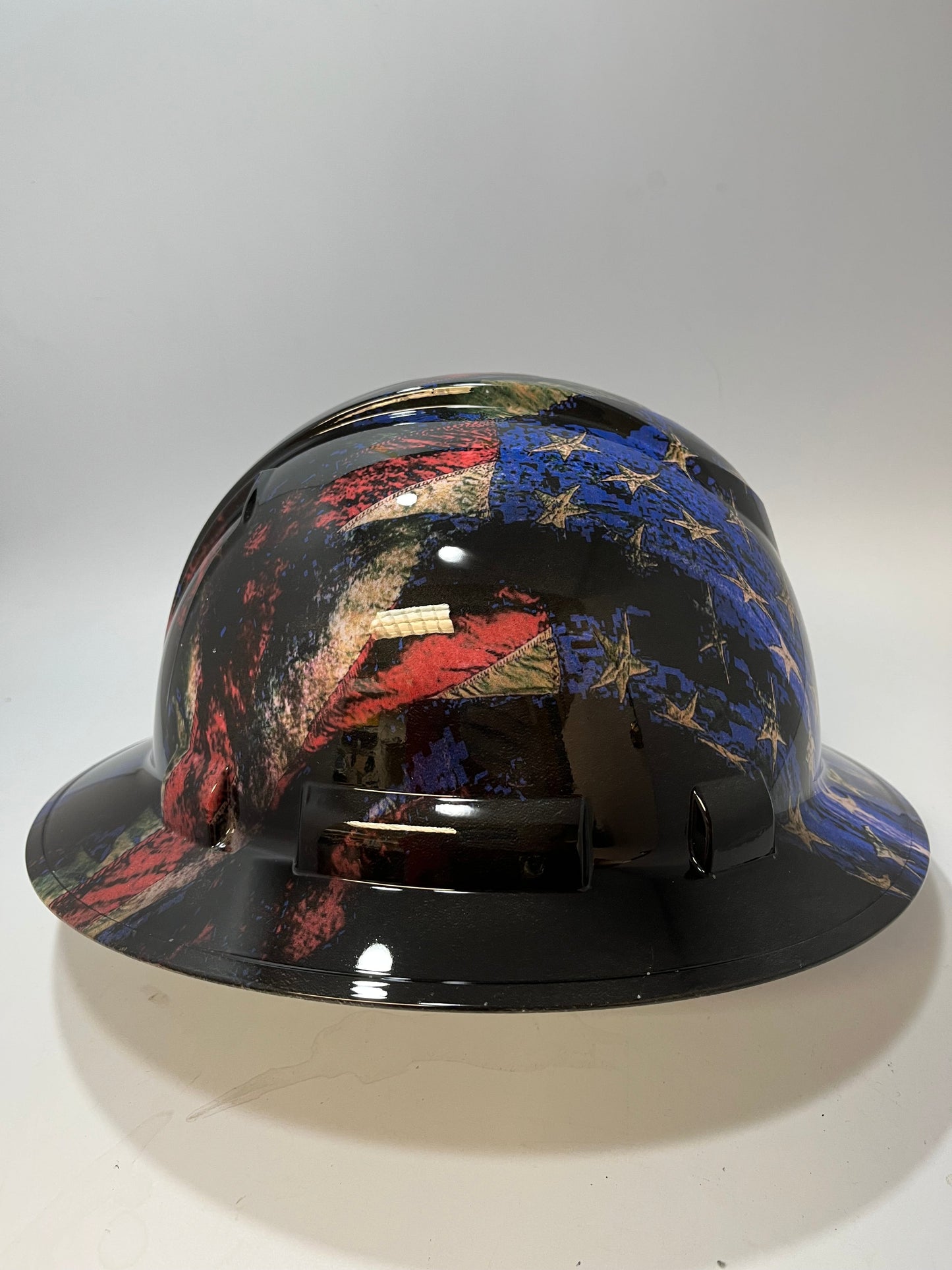 Full Brim Hard Hat Hydro Dipped New AGE GRUNGE USA FLAG