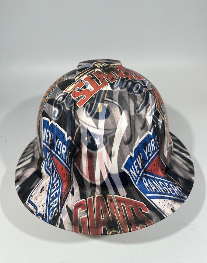Full Brim Hard Hat Hydro Dipped New York Teams