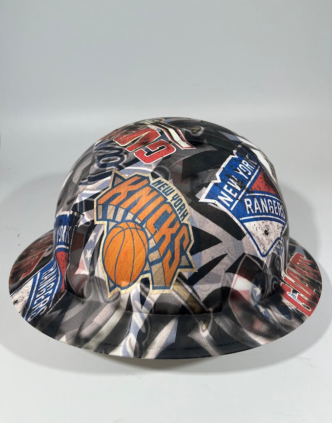 Full Brim Hard Hat Hydro Dipped New York Teams