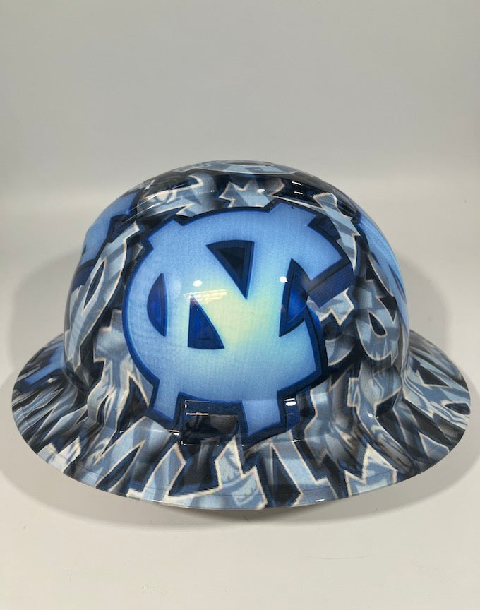 Full Brim Hard Hat Hydro Dipped North Carolina Tar Heels