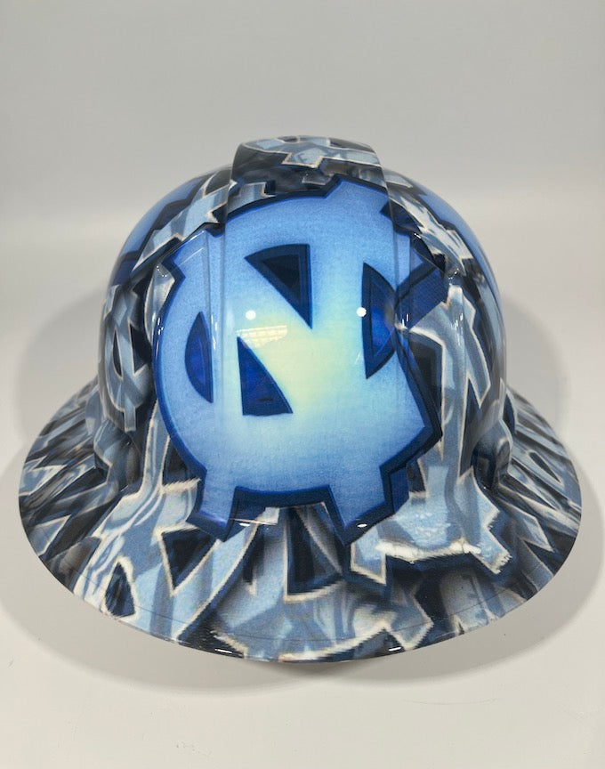 Full Brim Hard Hat Hydro Dipped North Carolina Tar Heels