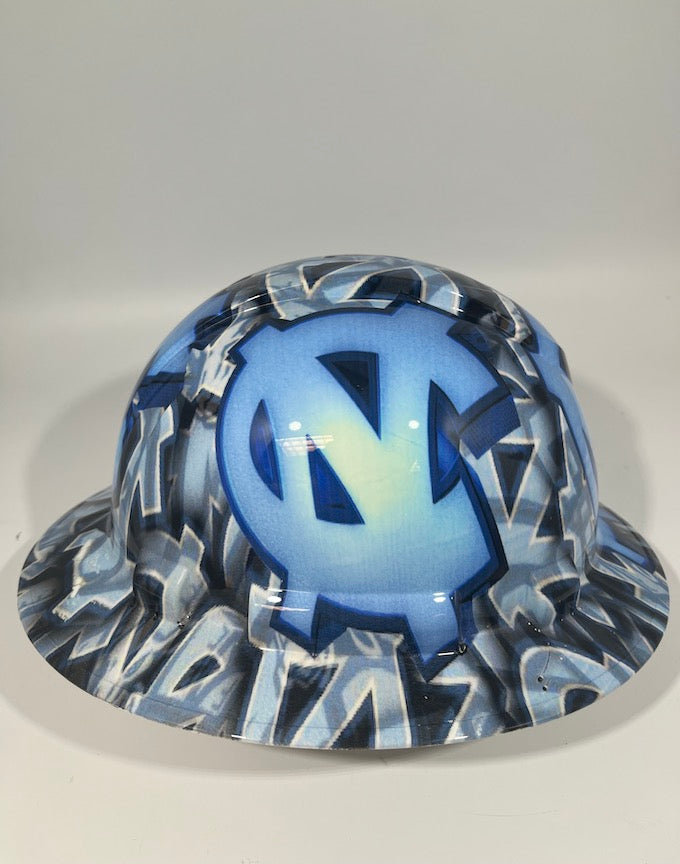 Full Brim Hard Hat Hydro Dipped North Carolina Tar Heels