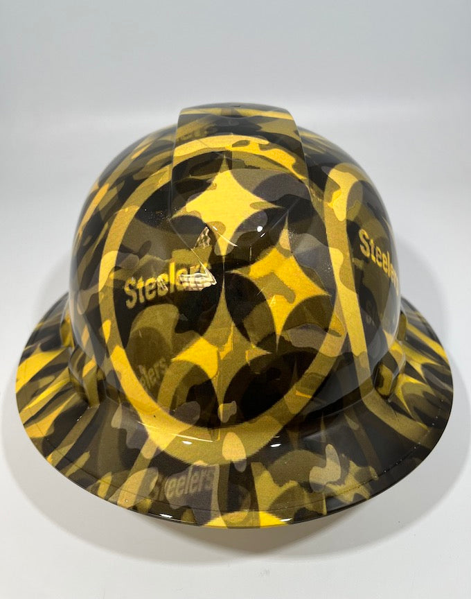 Full Brim Hard Hat Custom Hydro Dipped PITTSBURG STEELERS CAMO