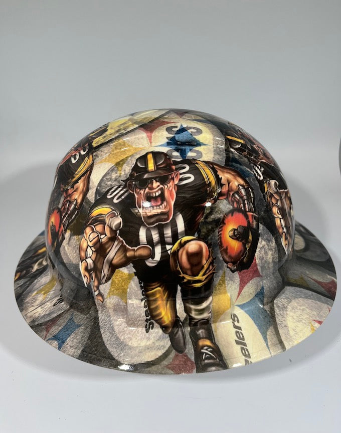 Full Brim Hard Hat Hydro Dipped Pittsburg Steelers Fat Head