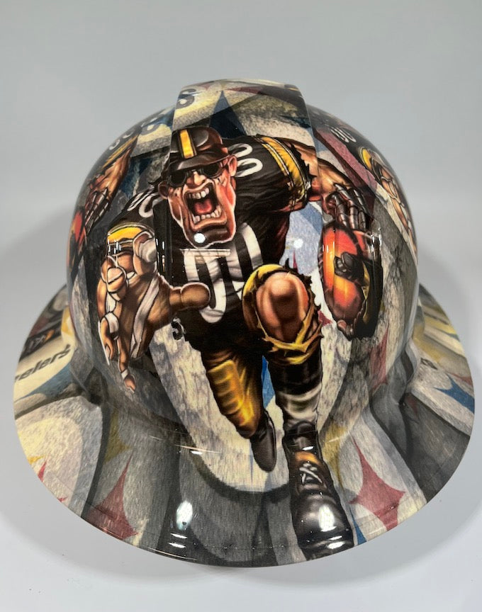 Full Brim Hard Hat Hydro Dipped Pittsburg Steelers Fat Head