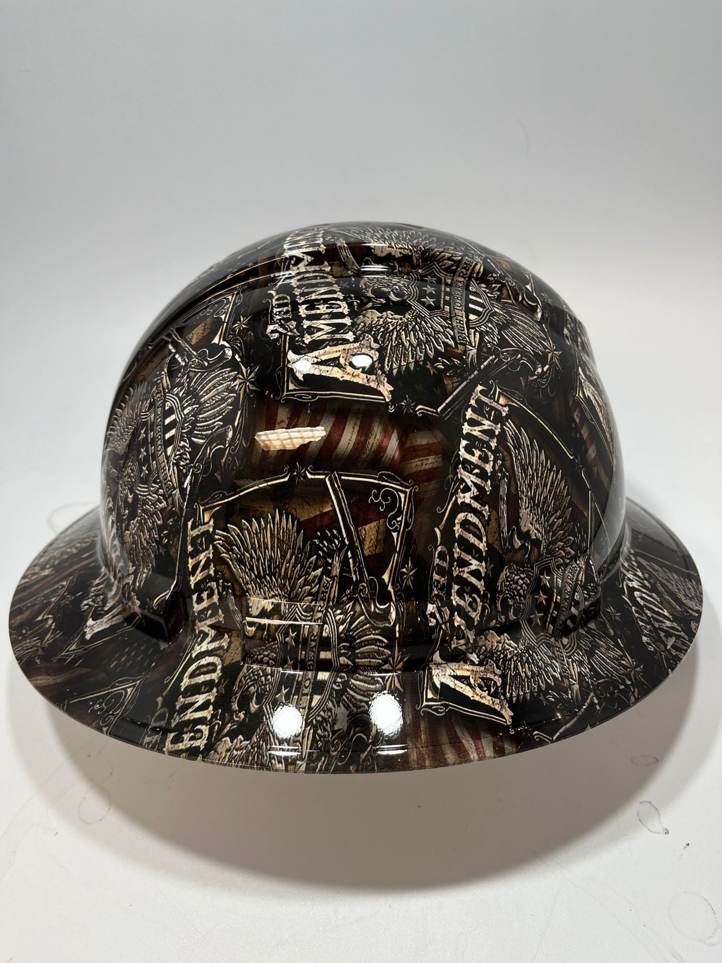 Full Brim Hard Hat Hydro Dipped RIGHT TO BEAR ARMS 2ND AMENDMENT