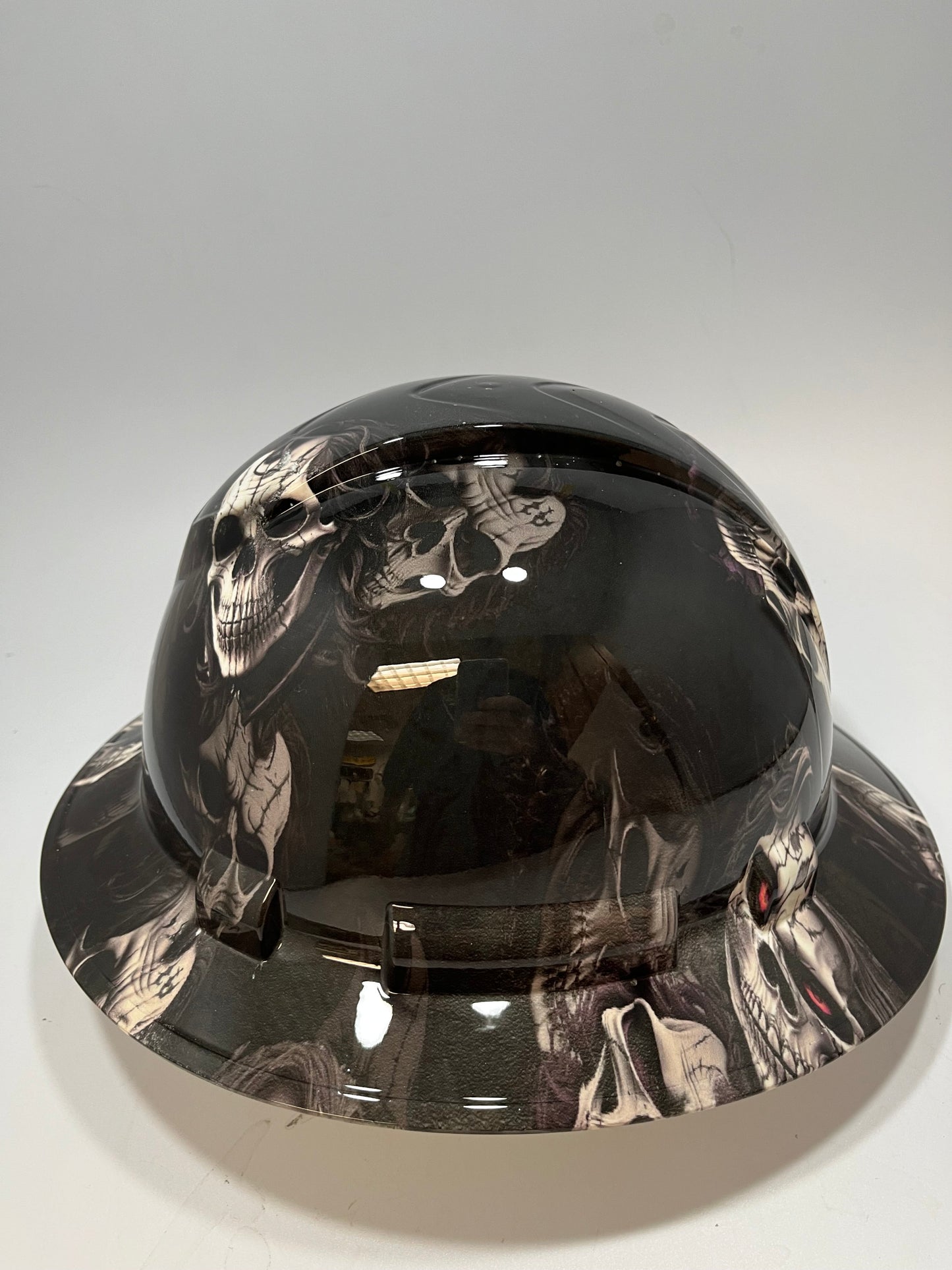 Full Brim Hard Hat Hydro Dipped ROCK N ROLLS SKULLS