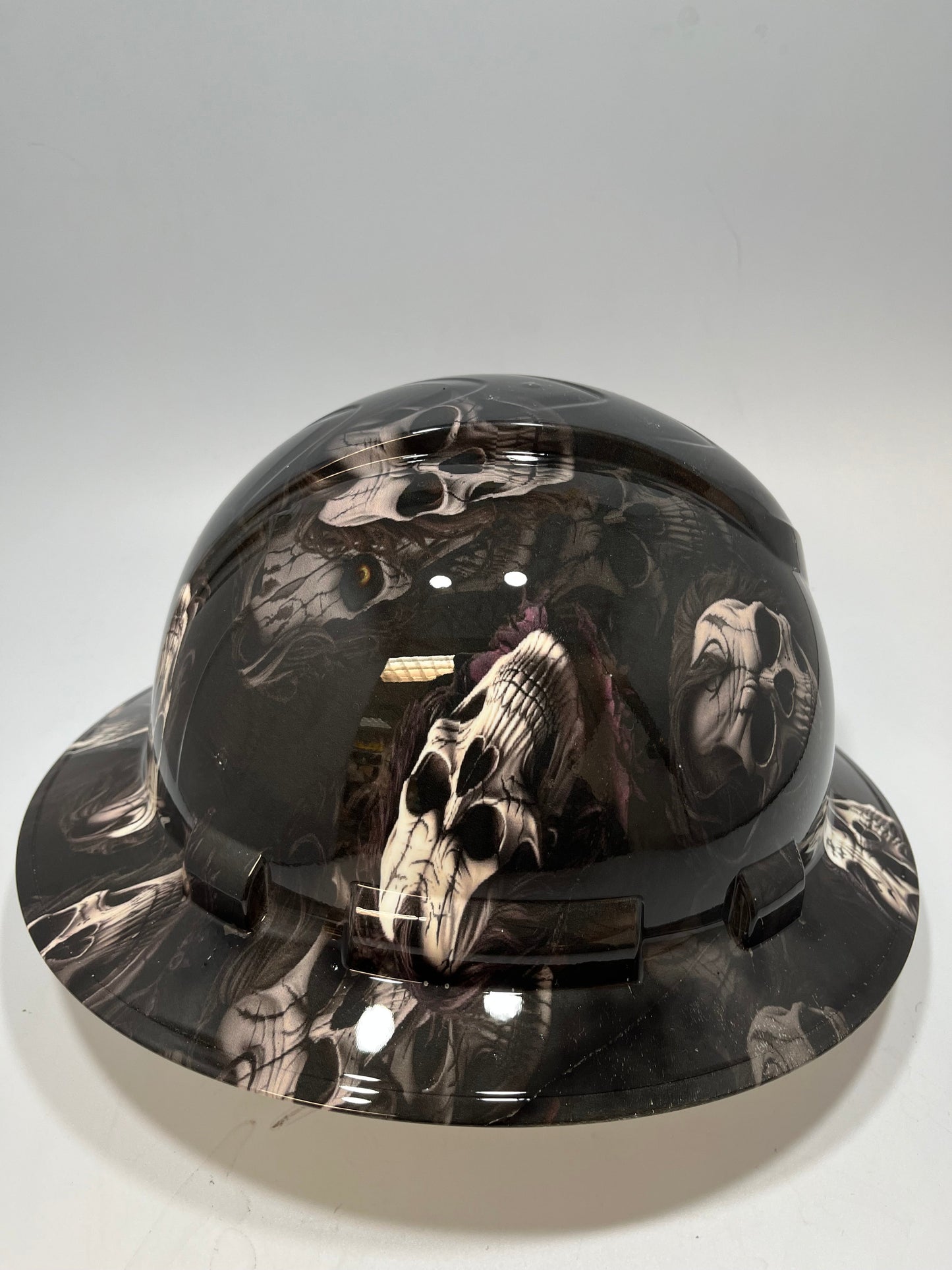 Full Brim Hard Hat Hydro Dipped ROCK N ROLLS SKULLS