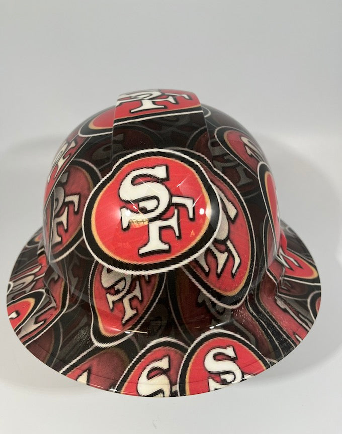 Full Brim Hard Hat Custom Hydro Dipped SAN FRANCISCO 49ERS