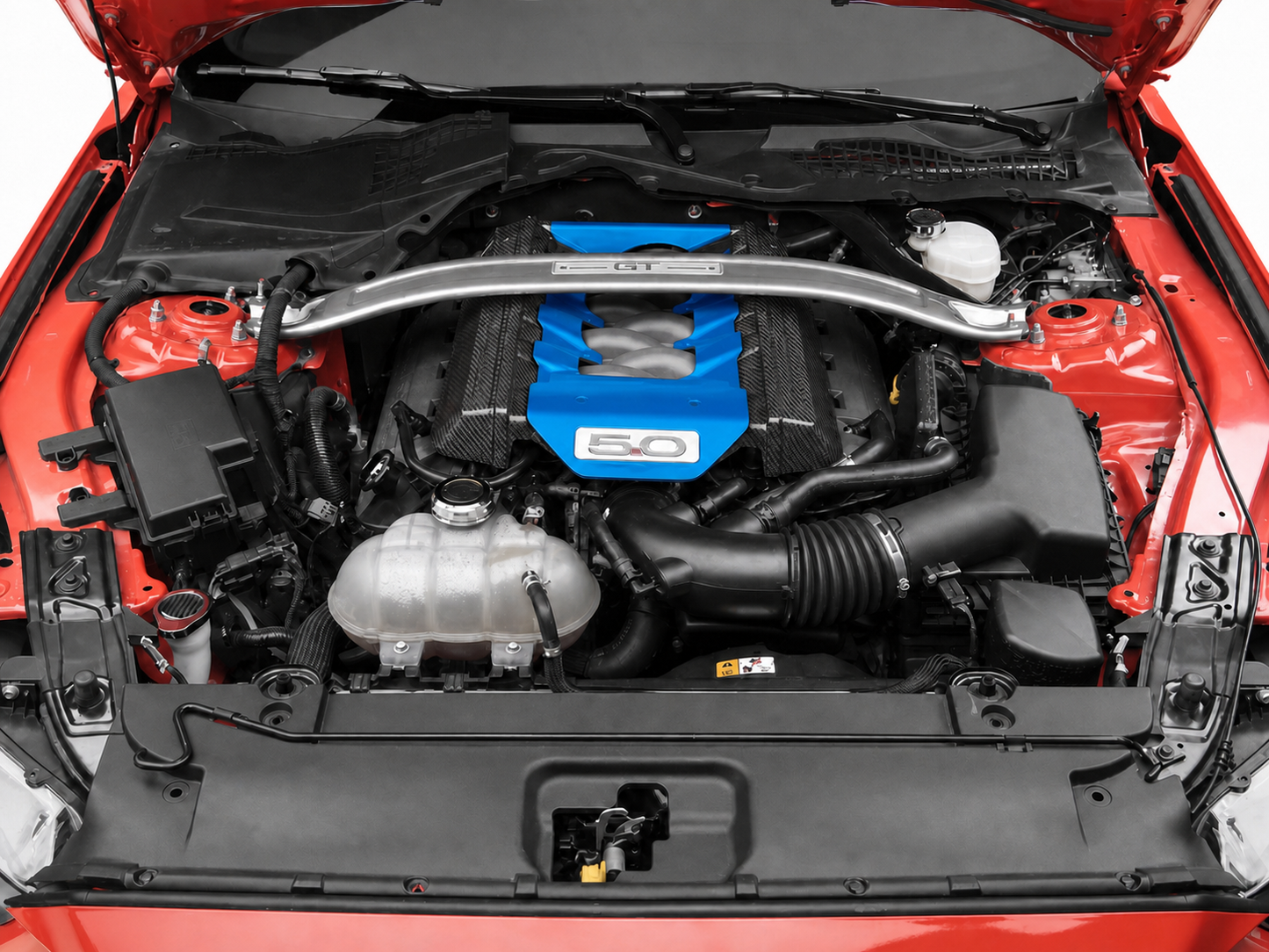 Custom Hydro Dipped Carbon Fiber Grabber Blue 2015+ Mustang Engine Cover