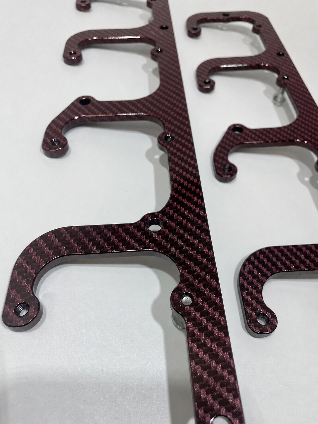 Custom Velvet Red Carbon Fiber Hydro Dipped LS Coil Brackets Fit LSX Swap Truck 5.3L LS1 LS3 LS2 LO4 LO9 LS6 L92 L99 L33 LR4
